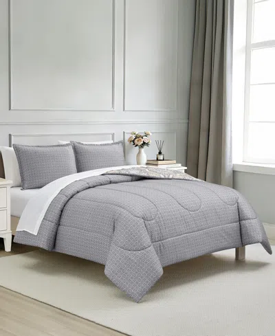 Macy's Estelle Reversible 3-pc. Comforter Sets In Gray