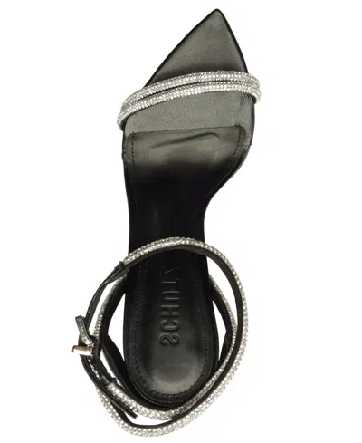 Schutz Skye Shine Ankle Strap Sandal In Black