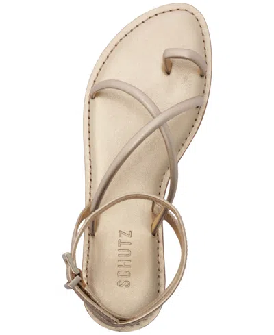 Schutz Valeria Toe Loop Ankle Strap Sandal In Brown
