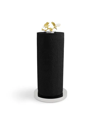 Michael Aram Butterfly Gingko Gold Tone Paper Towel Holder In Black