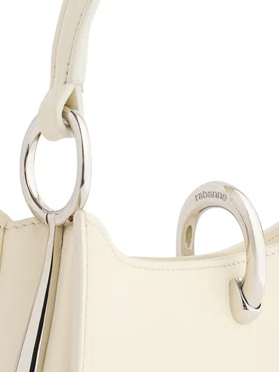 Rabanne Micro Ring Leather Top Handle Bag In Neutral