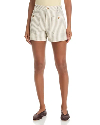 Frame The Cruise Striped Cotton Denim Shorts In Multi