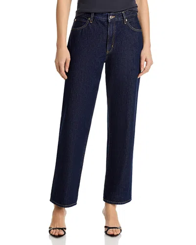Frame Womens Rinse The Hang Five-pockets Straight-leg Mid-rise Denim Jeans In Blue