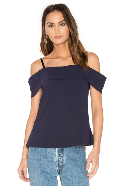 Elizabeth And James Tara Cold Shoulder Crepe Top In Royal | ModeSens