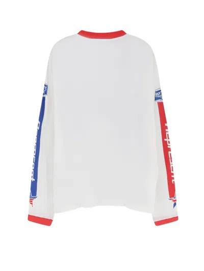 Represent Crew Neck Long Sleeves Graphic Print Trim In White