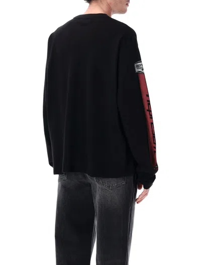 Represent Long Sleeve Crew Neck Graphic Text T-shirt In Black