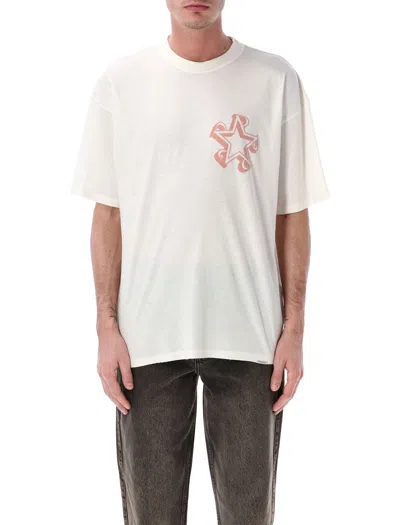 Represent Initial Star Graphic Crew Neck T Shirt In White