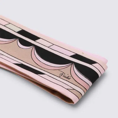 Pucci Nude Silk Scarf In Multi