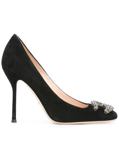 Gucci Dionysus Embellished Square Toe Pump In Nero/silver | ModeSens