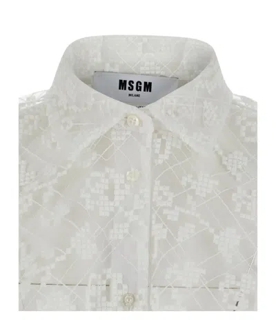 Msgm Button-fastening Shirt In Neutral