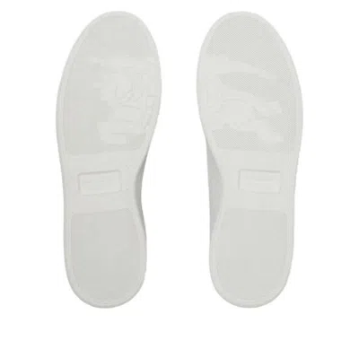 Burberry White Calf Leather Bos Taurus Low Top Sneakers
