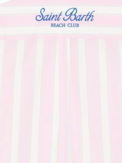 Mc2 Saint Barth Brigitte Striped Patterned Shirt In Pink