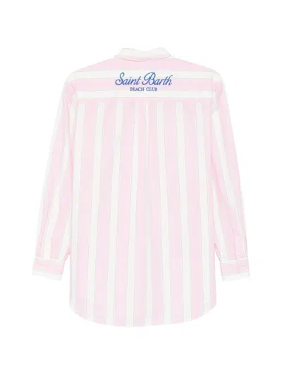 Mc2 Saint Barth Brigitte Striped Patterned Shirt In Pink