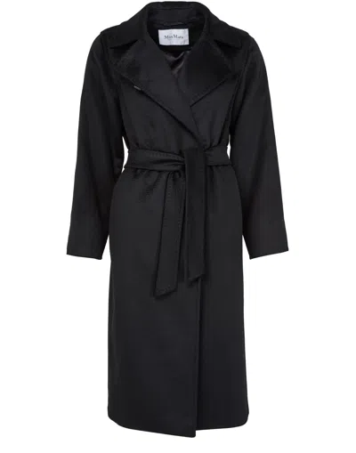 Max Mara Manuela Maxi Belted Coat In Black