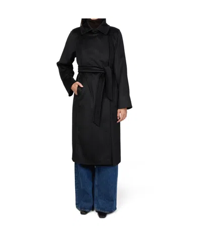 Max Mara Manuela Maxi Belted Coat In Black
