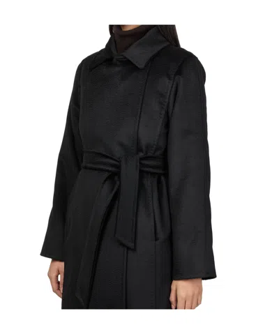 Max Mara Manuela Maxi Belted Coat In Black