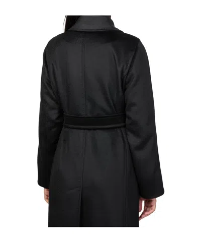 Max Mara Manuela Maxi Belted Coat In Black