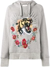 GUCCI tiger embroidered hooded sweatshirt,DRYCLEANONLY
