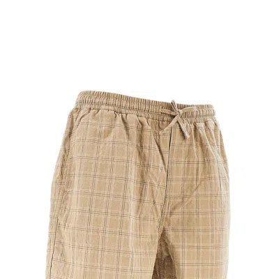 Forét Shift Check-pattern Drawstring Shorts In Brown