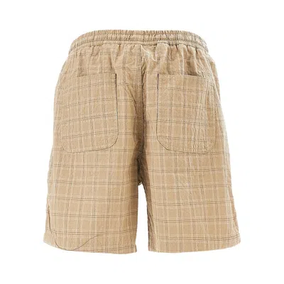Forét Shift Check-pattern Drawstring Shorts In Brown