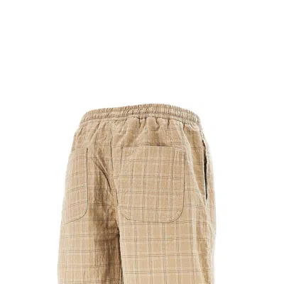 Forét Shift Check-pattern Drawstring Shorts In Brown