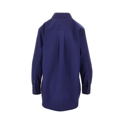 Fendi Poplin Shirt With Cut-out Details In Blue
