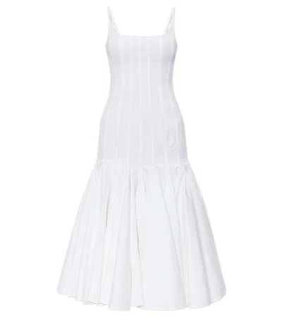 Jacquemus Agave Flared Midi Dress With Square Neckline In White