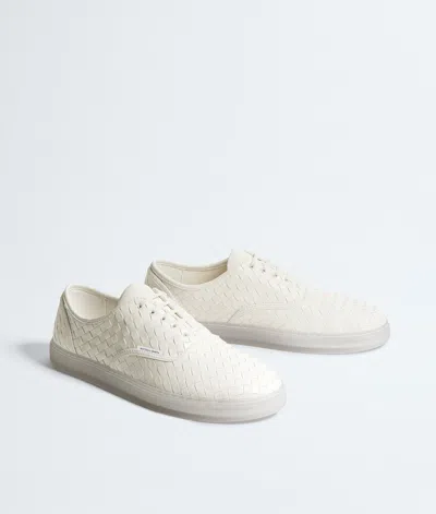 Bottega Veneta White Intrecciato Nappa Leather Serena Sneakers In Neutral