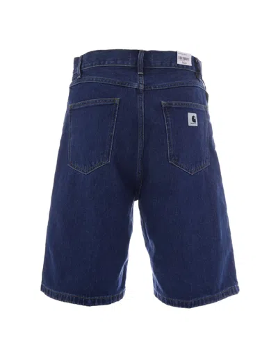 Carhartt Dark Blue Solid Short In Blue