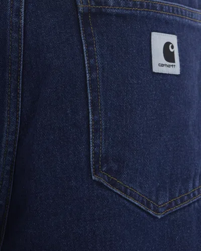 Carhartt Dark Blue Solid Short In Blue