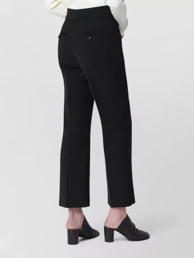 Entire Studios Pleated Front Cropped Trousers Belt Loops In Black