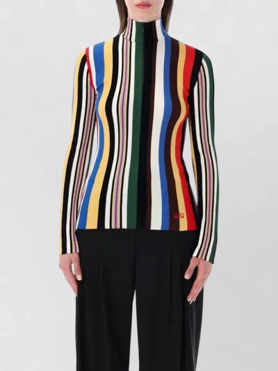 Loewe Women Multicolour Striped Ribbed Top, S Luxury Tops For Women Darveys In Multi