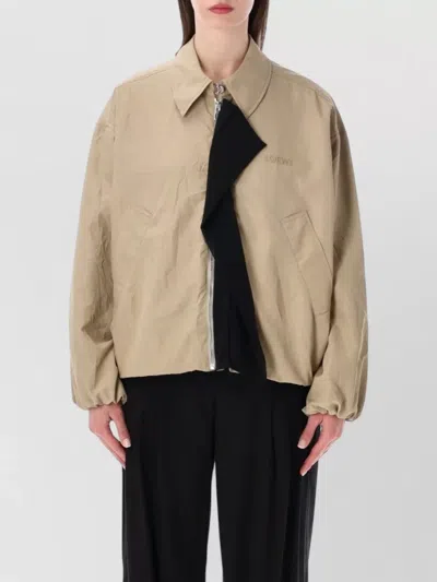 Loewe Polyester Jacket Long Sleeves Collared Front Pockets In Nude