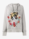 GUCCI TIGER EMBROIDERED HOODED SWEATSHIRT