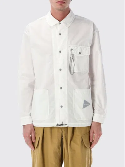 And Wander Technical Shirt Jacket In White