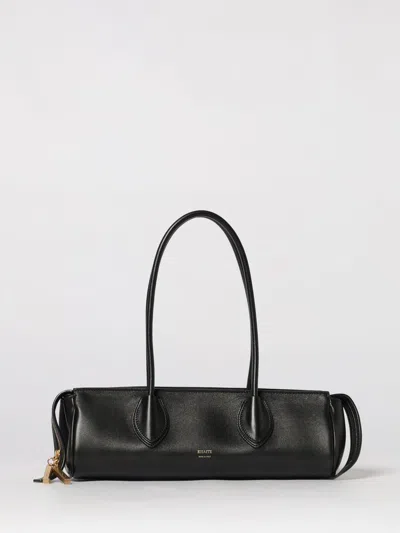 Khaite Donna Tubular Leather Shoulder Bag In Black