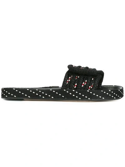 Isabel Marant Enki Velcro-strap Slides In Black Multi