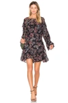 Iro Averen Ruffled Floral-print Chiffon Mini Dress In Black