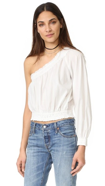 Shop Free People Annabelle Asymmetrical Top In Ivory