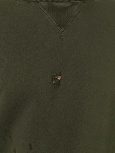 Shop Faith Connexion Perforated Detail Sweatshirt In Green