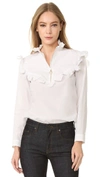 NINA RICCI LONG SLEEVE RUFFLED TOP