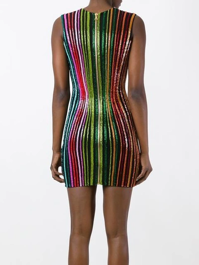 Balmain Beaded Rainbow Mini Dress