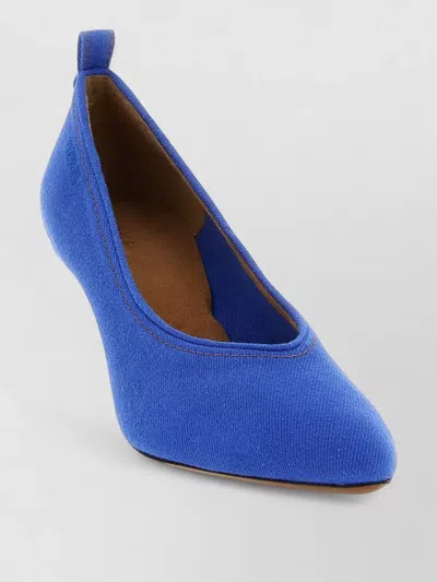 Versace Chic Medium Heeled Pointed Toe Pumps In Blue
