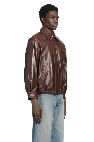 Ssstein Leather Vintage Zip Jacket In Multi