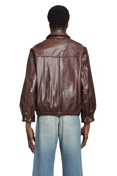 Ssstein Leather Vintage Zip Jacket In Multi