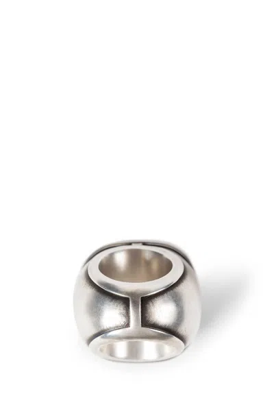 Ann Demeulemeester Char Wide Ring With Spheres In Black