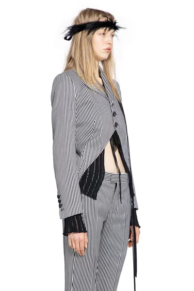 Ann Demeulemeester Lune Open Front Fitted Jacket In Black