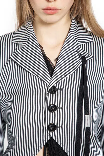 Ann Demeulemeester Lune Open Front Fitted Jacket In Black