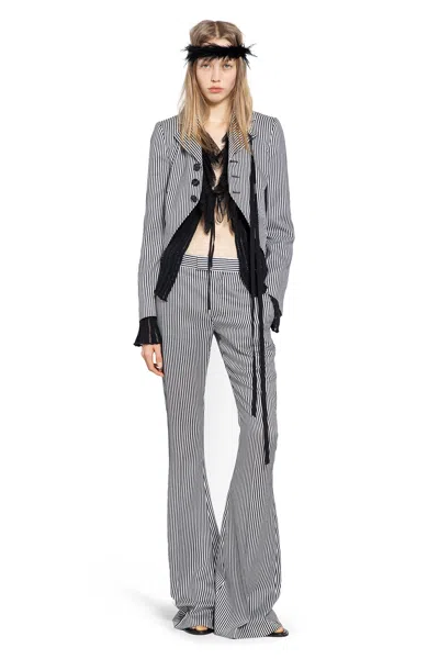 Ann Demeulemeester Lune Open Front Fitted Jacket In Black