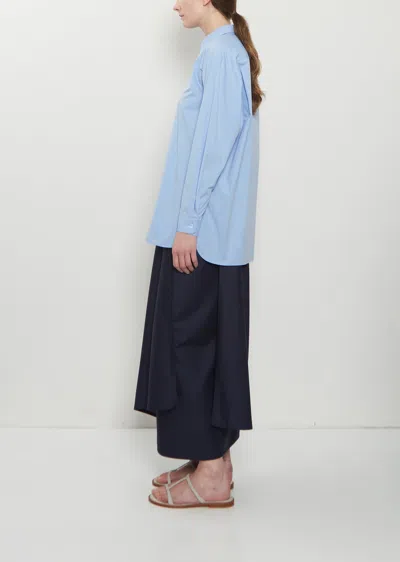 Dušan Cotton Popeline Basic Shirt In Blue